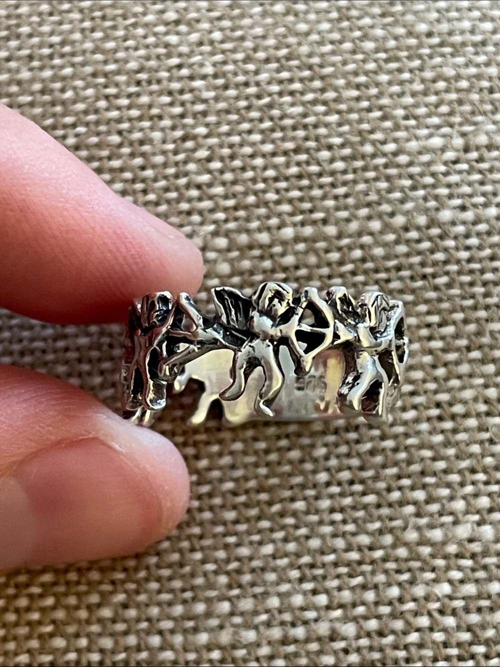 Sterling Silver Cupid Ring